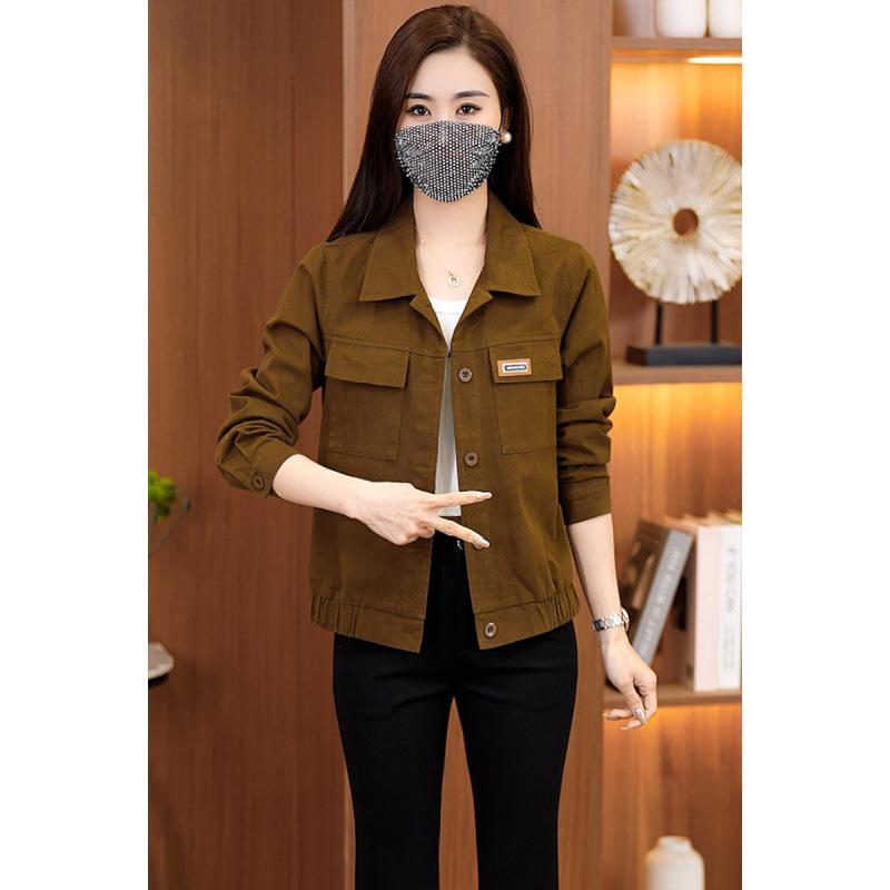 

Women s Spring Ginger Yellow Korean Workwear Jacket - Loose, Slimming Lapel Design L кавовий