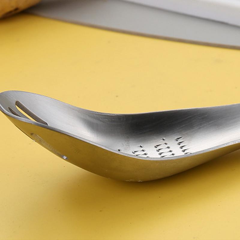 Ginger Grater Tool Metal Garlic Press Grinding Spoon Cooking Gadgets Ginger Grater Pasta Server Spoon Egg Separator For Home