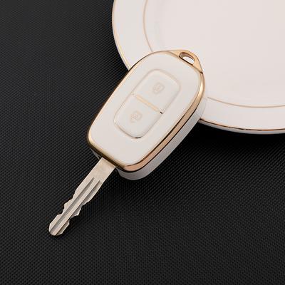 2 przyciski Shell Fob Holder brelok Protector dla Renault Kwid Traffic Symbol dla Dacia Sandero Logan Duster 2016 2017 2018 TPU obudowa kluczyka do samochodu