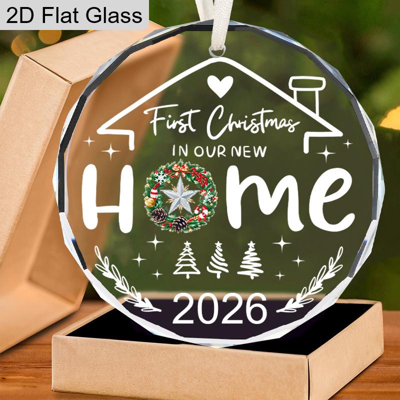 Housewarming Glass Christmas Ornament, New Home Ornament, Christmas Decor, Gifts for New Homeowners, New Home Gift, Festive Decoration Pendants