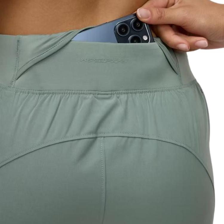 Under Armour OutRunStorm Comfortable Fashionable Simple Versatile Solid Color Sports Long Pants Women Bottoms Silicone-Green 1377042-348
