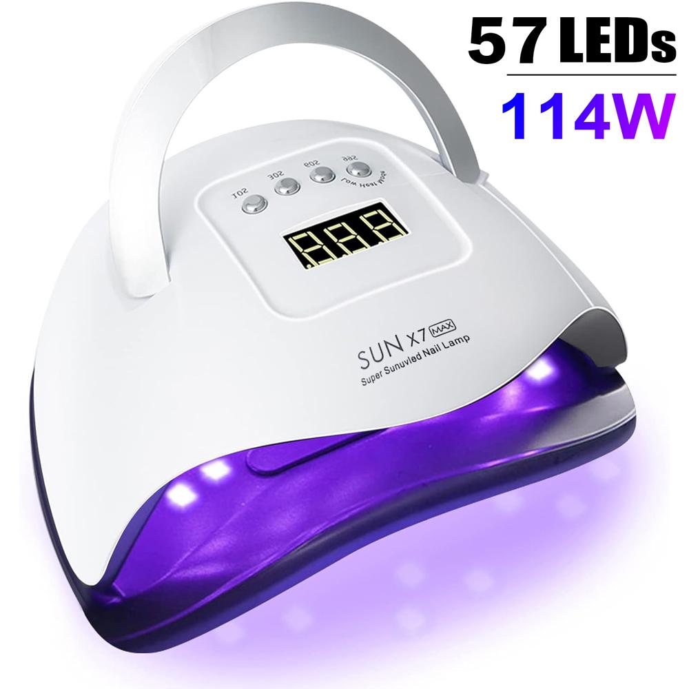 268W UV LED Nail Dryer Lamp for Professional Nails Curing Gel Polish UV Lamp Drying Light with 57Pcs Beads Automatic Sensor