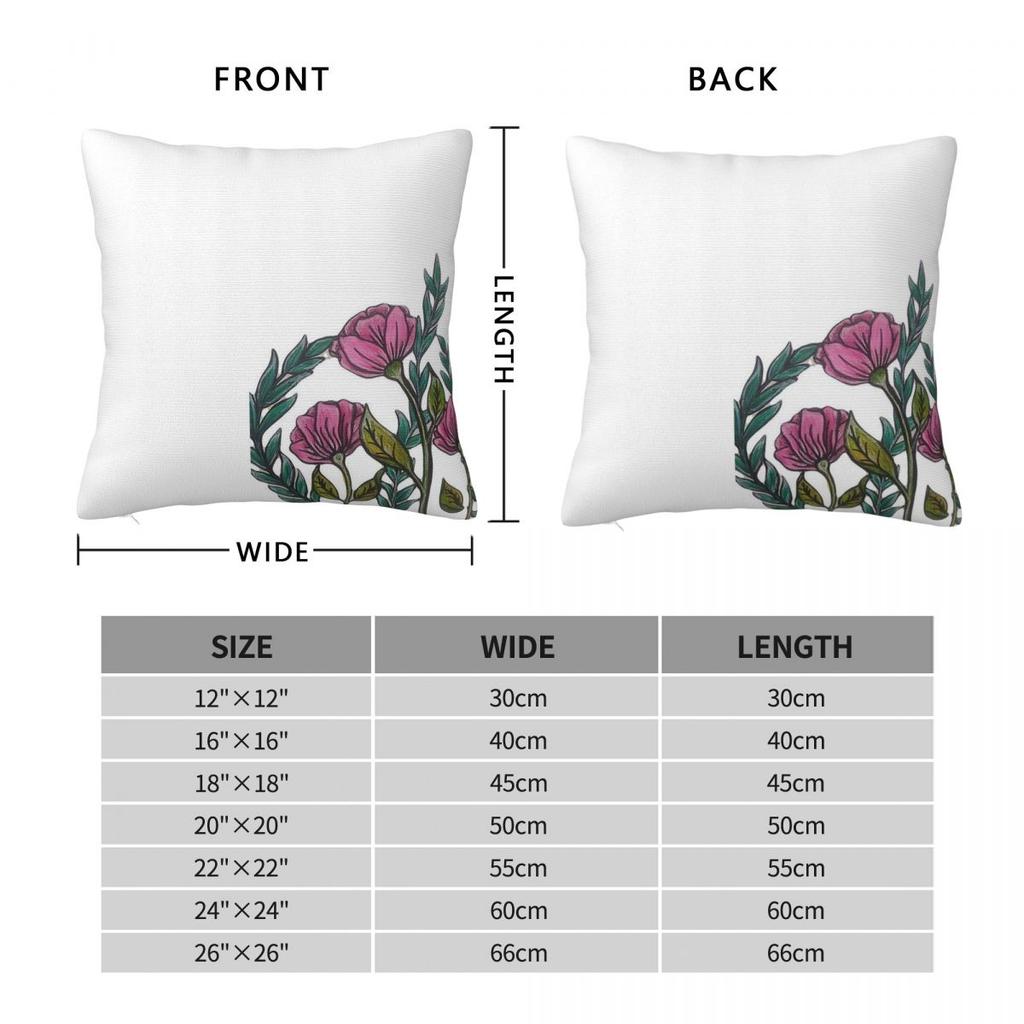 Pretty Floral Leaves Dreams Square Pillowcase Polyester Linen Velvet Printed Zip Decor Pillow Case Bed Cushion Cover