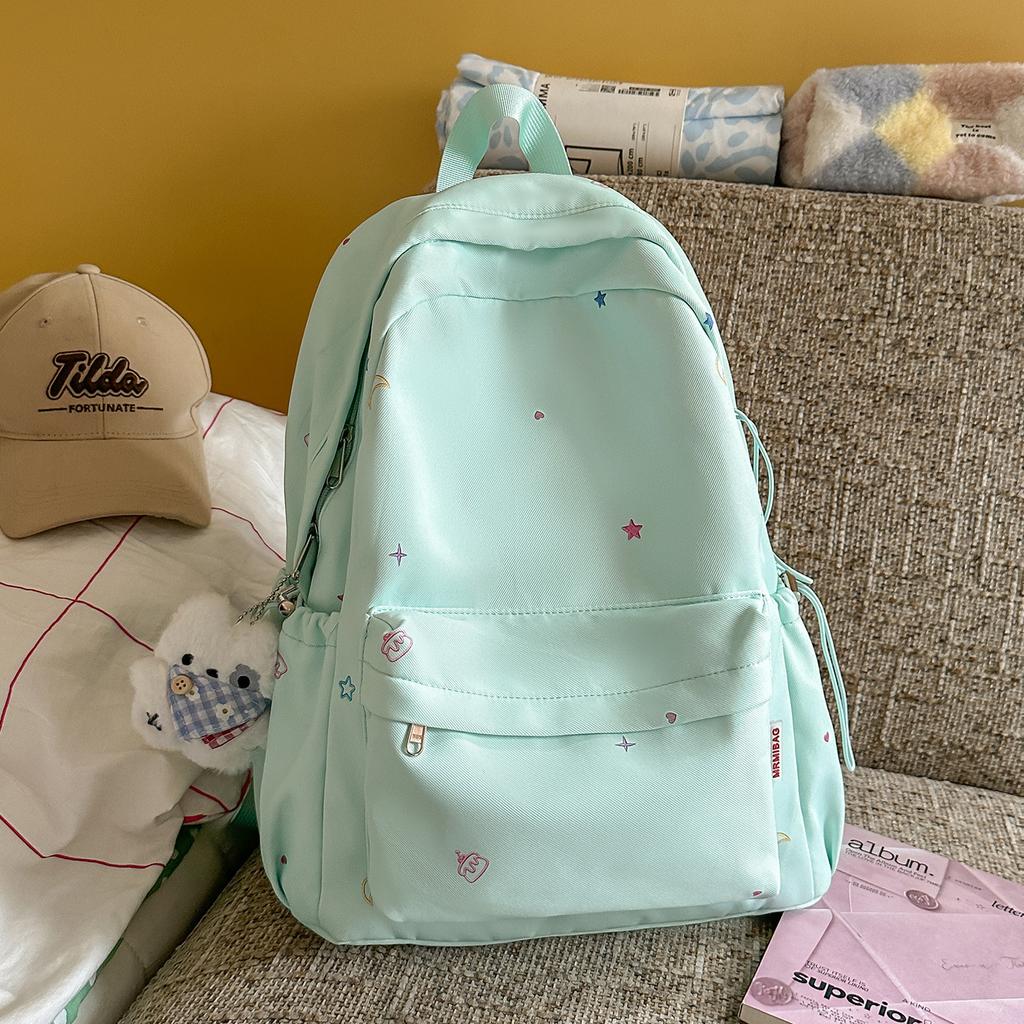 Schoolbag Mint Green Refreshing Colorful Starry Soft Sister Small Backpack Student Party Holiday Girlfriend Outing Sweet Cute Backpack