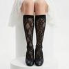 Lace Stockings Openwork Heart Jacquard White Calf Socks Students Thin Mid-Calf Socks