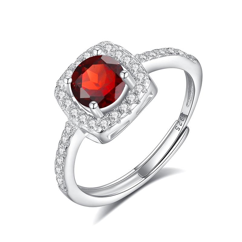 Natural stone jewelry s925 sterling silver fashion versatile ice flower cut crystal ring female Xiaohongshu explosion