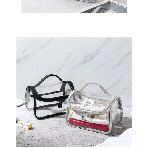 Transparent Travel Makeup Bag Design Large Capacity Cosmetic Organizer Toiletry Pouch for Women with Portable Skincare Storage