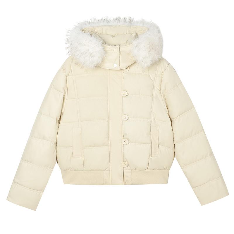 Winter new tooling Parker cotton-padded clothes women's college wind thickened warm loose hooded big fur collar cotton-padded jacket