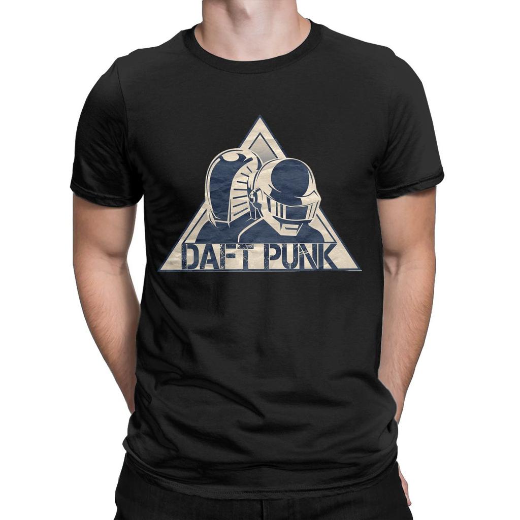 Daft Punk T-Shirts for Men Hipster Pure Cotton Tee Shirt Crewneck Short Sleeve T Shirt Gift Idea Clothes