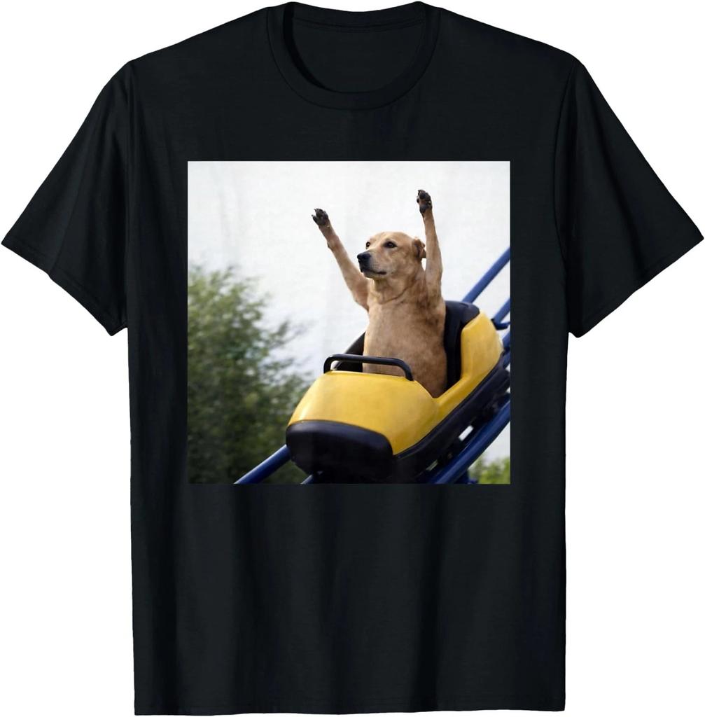 Funny Labrador Dog Riding Roller Coaster Meme T-Shirt