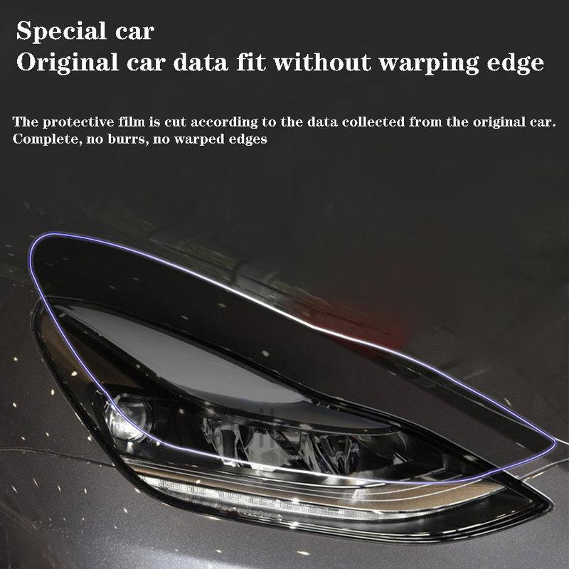 PPF Headlight & Taillight Film For Tesla Model Y 2016- Black Transparent Anti-scratch Self-healing TPU Protection Stickers