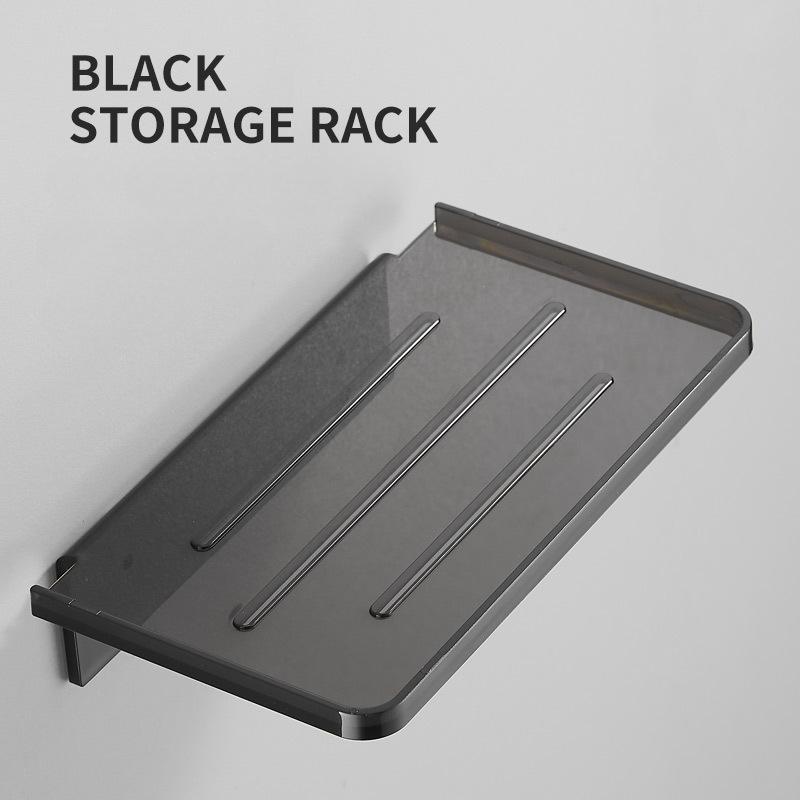 

Bathroom Shelf Storage Rack Black Shelves Wall Holder Shower Basket Phone Storage Bathroom Organization чёрный