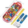 Skater Children's Lunch Box Trio Set Chopsticks Spoon Fork Kids Cutlery Antibacterial Treatment Easy to Open Sliding Type Made in Japan Super Mario 23