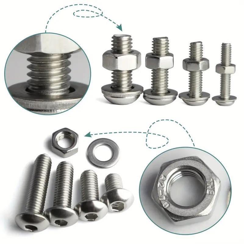 Hex Nuts And Bolt Set - 380 Pieces/120 Pieces, Durable M2 - M5 Metric Size, Universal Hardware Kit For Diy Projects And Repairs