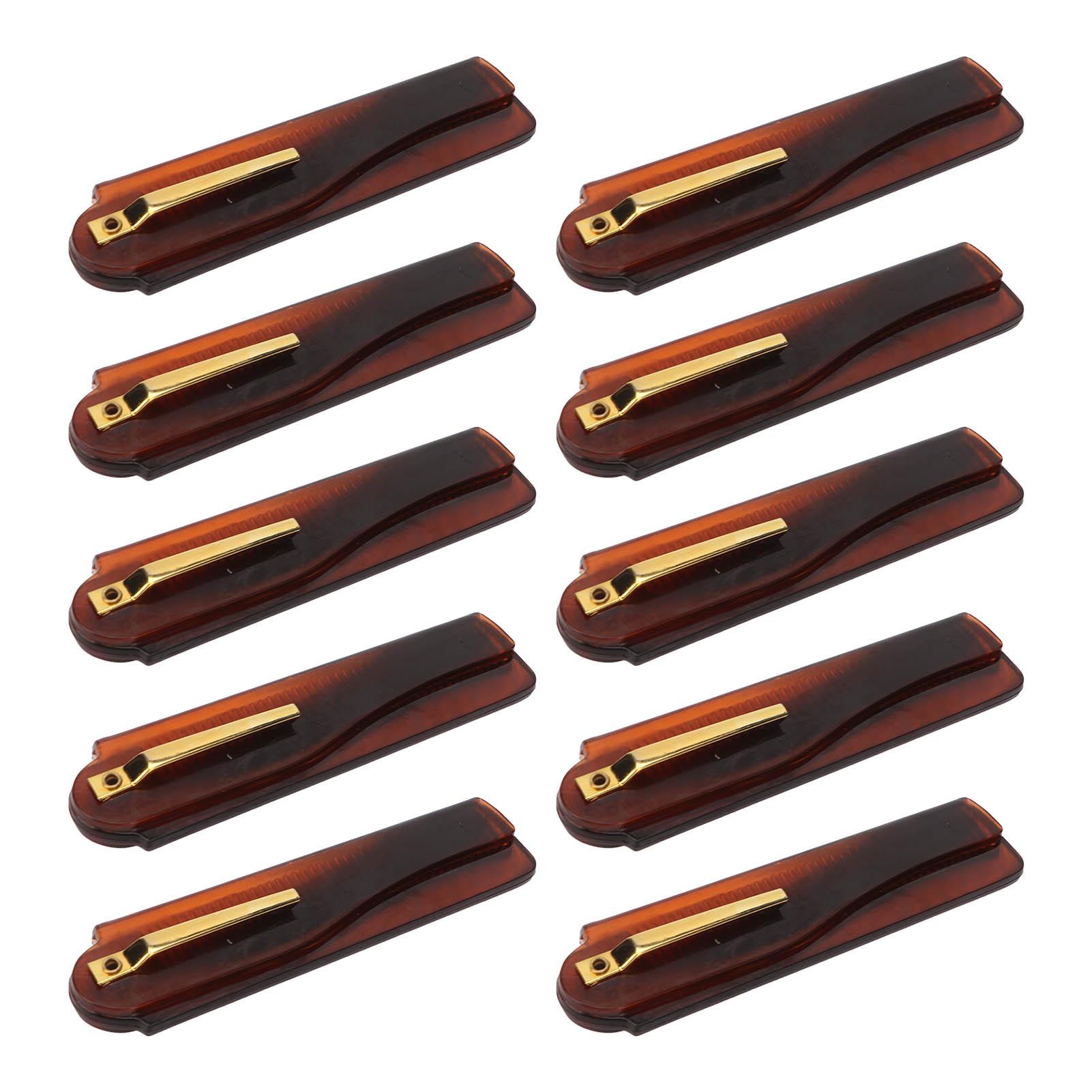 

10 шт. складной карманный гребень ручной работы складной нож тип мелкий зуб коричневый гребень золотая пряжка маленький