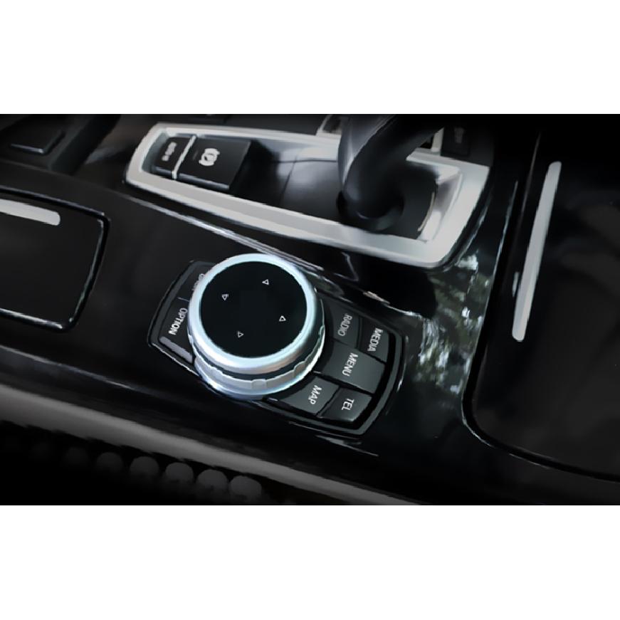 Fit For BMW X5 X6 2014 2015-2018 Silver Aluminum Console Multimedia Knob Cover