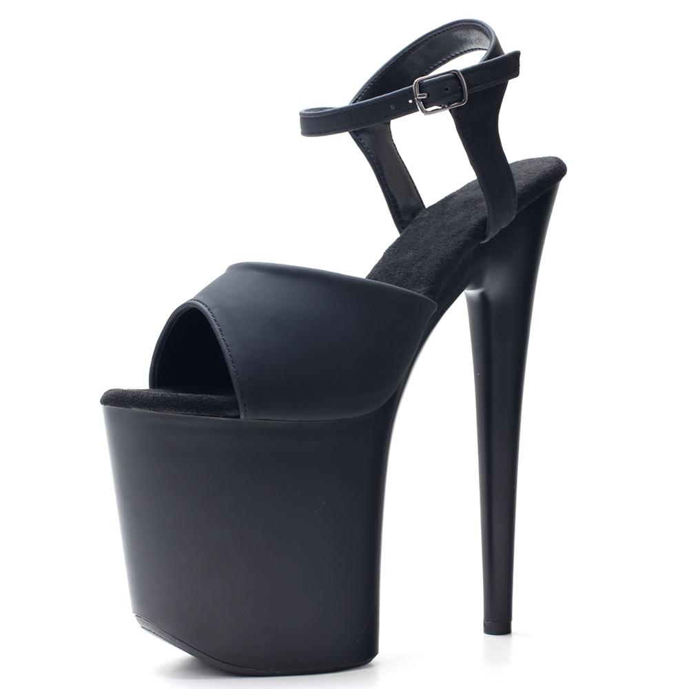 Extreme Black Paint Baking Process High Top Heel Sandals 20CM Heels Pole Dancing Foot Protection Seasonal Wear