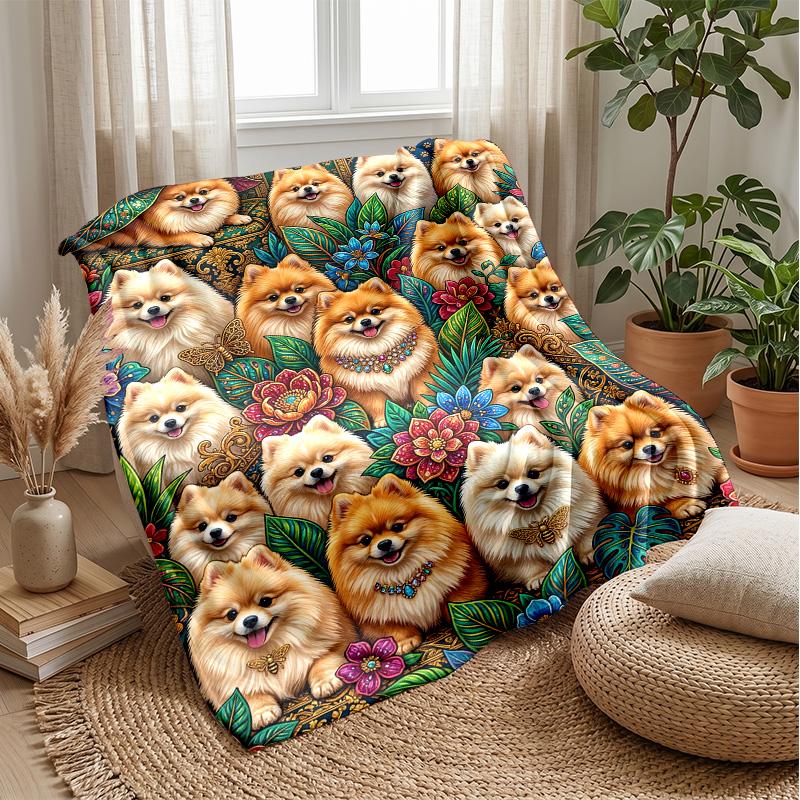 Plaid Paws Pattern Theme blanket Lightweight Warm Flannel Blanket Decorative Throw Blanket for Home Decoration