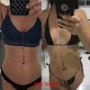 IngeSight.Z Simple Style Chain Necklace Belly Body Chain Fashion Sexy Copper Sequins Body Chain Jewelry for Women Beach Party