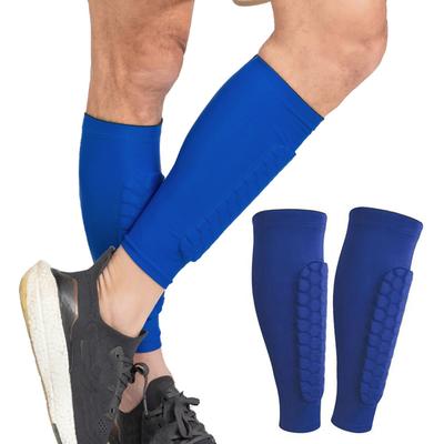 1 Pair Football Calf Guard Sleeves Honeycomb Compression Leg Gear for Soccer Running Basketball