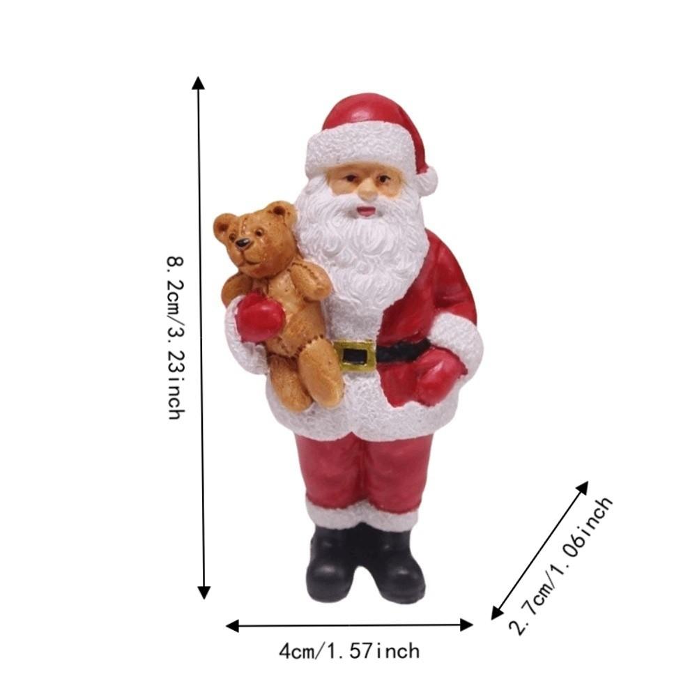 Mini Size Christmas Ornaments Micro Landscape Home Decor Santa Claus Figurine Cute Resin Craft Christmas Santa Tabletop