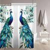 1pc Elegant Peacock Print Shower Curtain, 71x71 Inches, Polyester Fabric with Hooks, Vibrant Blue and Green Peacock Design,
