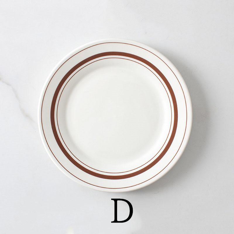Farfurii plate din ceramică de 8 inch Vase de uz casnic pentru mic dejun Desert Salată Friptură Farfurie pentru cină Vase de servire pentru cafenea