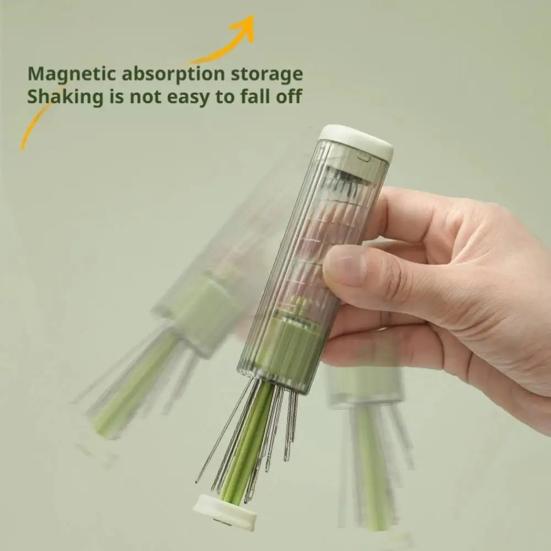 Yousheng Empty Magnetic Needle Case Portable Pop-Up Needle Box Press Type Magnetic Needle Organizer for Home Travel Hand Sewing DIY Craft Projects