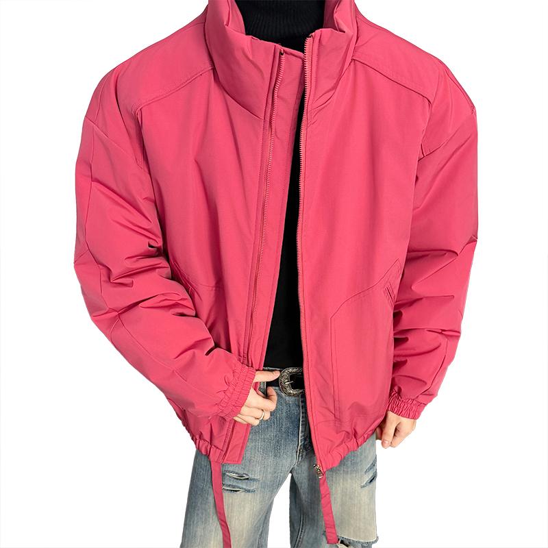 Jackets Men's Winter Outdoor Loose Versatile Cotton Clothes Men's Solid Color Stand Collar Tops