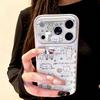 Applicable to Apple 17promax mobile phone case cartoon creative advanced sense air fun new graffiti blue line cat