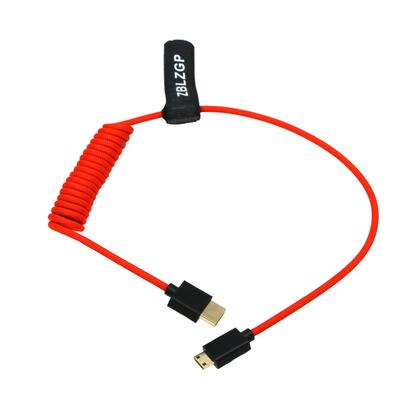 ZBLZGP 8K HDMI Kablo Örgülü Kordon Yüksek Hızlı 48Gbps Sarmal Uzatma Esnek Spiral Kablo PS3 PS4 Xbox Fire TV Stick Blue Ray Oynatıcı Mini HDMI için
