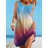 Womens 3D Pineapple Print Sleeveless Round Neck Midi Dress Casual Comfortable Style