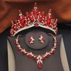 Princess Bridal Jewelry Sets for Women Wedding Crown Tiaras and Choker Necklace Earrings Bride Party Costume Jewelry Accessories