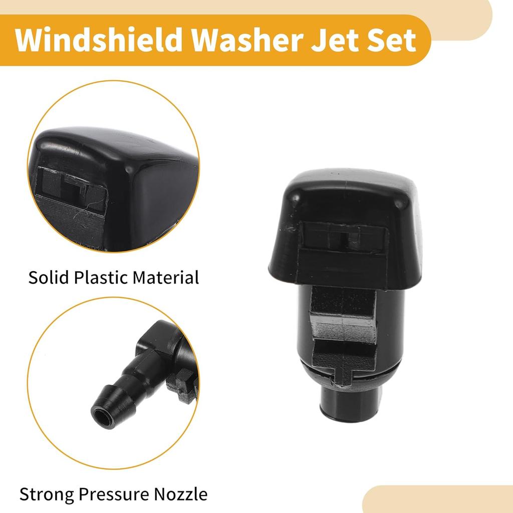 Windshield Washer Nozzle Kit for Ford Fiesta 11-22 No.8532126020 with Gaskets t Hose Connector,Straight Hose Connector,Y Hose Connector