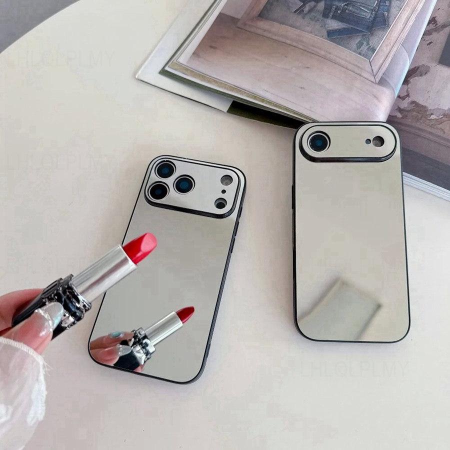 Luxury Reflective Makeup Mirror Case For iPhone 17E 13 17 Pro Max 14 15 16 Plus Samsung Galaxy S23 S24 S25 Ultra S26 Plus FE Shockproof Back Cover