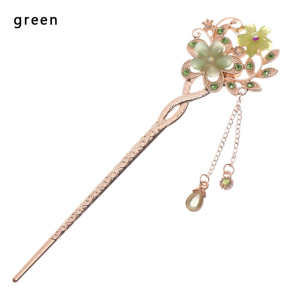 

Women Girls Vintage Shiny Double Flower Hair Comb Hair Clip Rhinestone Hair Pin Hair Accessories