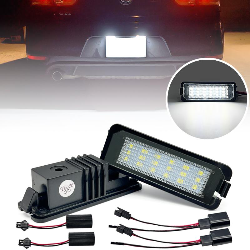 LED License Plate Light For Seat Altea Exeo Ibiza Leon Toledo For VW T-Roc Phaeton Rabbit Scirocco Golf 4/5/6/7 Skoda Superb