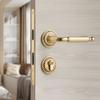Golden Bedroom Door Lock Indoor Split Lock Zinc Alloy Door Handle Silent Locks Wood Door Safety Locks Doors Hardware Accessories