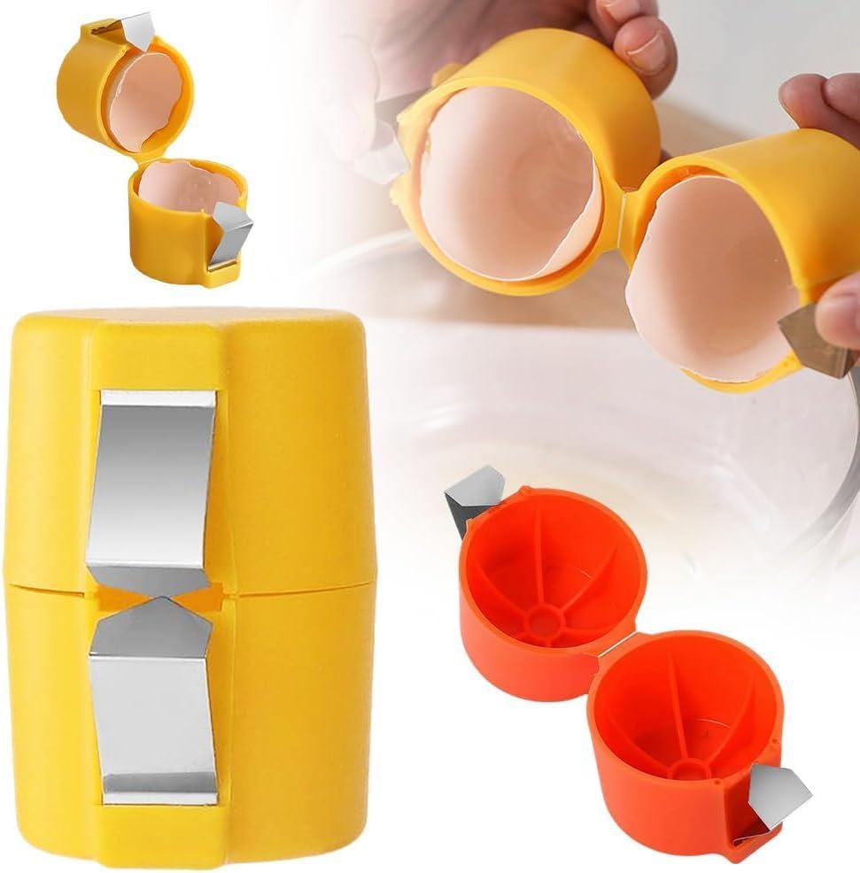 1Pcs New Egg Topper Shell Cutter Beater Raw Egg Cracker Separator Filter Egg Opener Yellow/Orange/Rose Red Kitchen Baking Tools