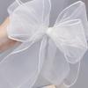 Hair Clip Bow Tie Women Barrette Colourful Cloth Girl Hairpin Lovely Style Accessory White