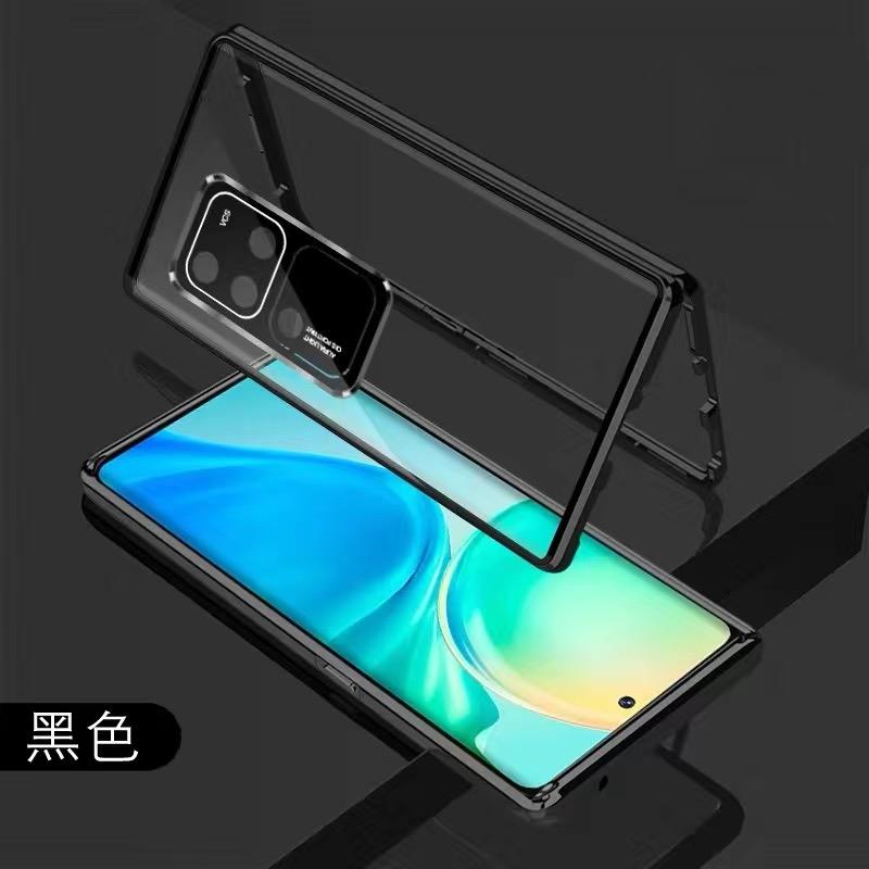 360 Full Case For Vivo V30 Pro 5G Case Double Sided Magnetic Adsorption Metal Tempering Glass Protection Phone Cover Bumper