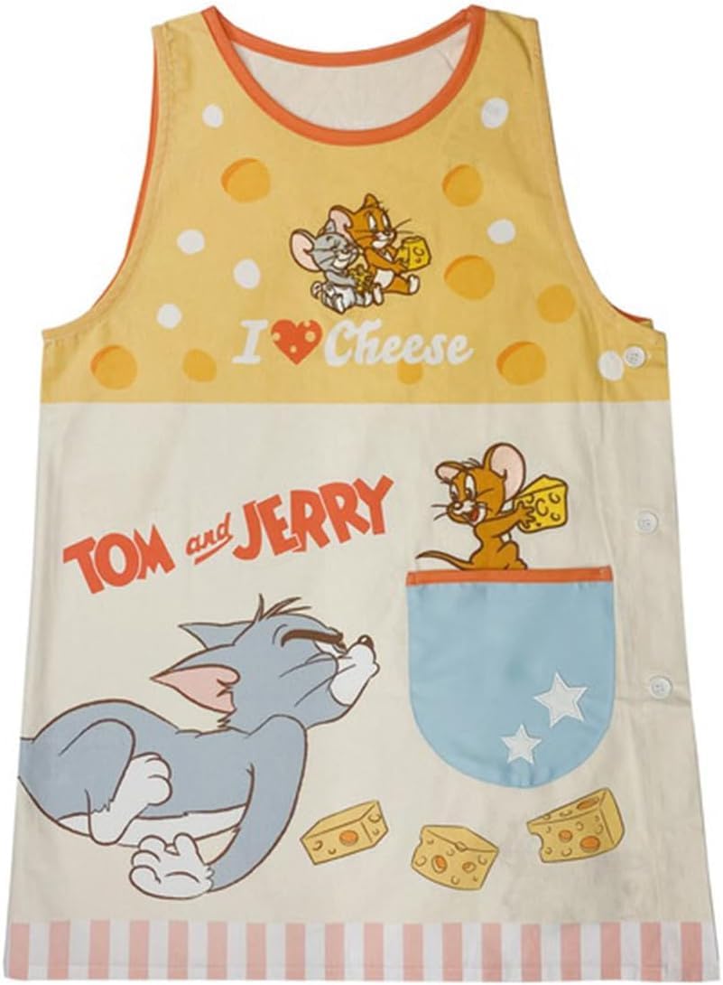

Marushin Tom and Jerry Apron for Perfect for Nursery School Special Cheese Cute Apron for Suitable for Nursery Schools and Kindergartens Women,