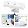 3 Outlet Desk Clamp Power Strips with USB C, Flat Plug Desktop Edges Power Strips, Desk Mount Clamp Socket Connect