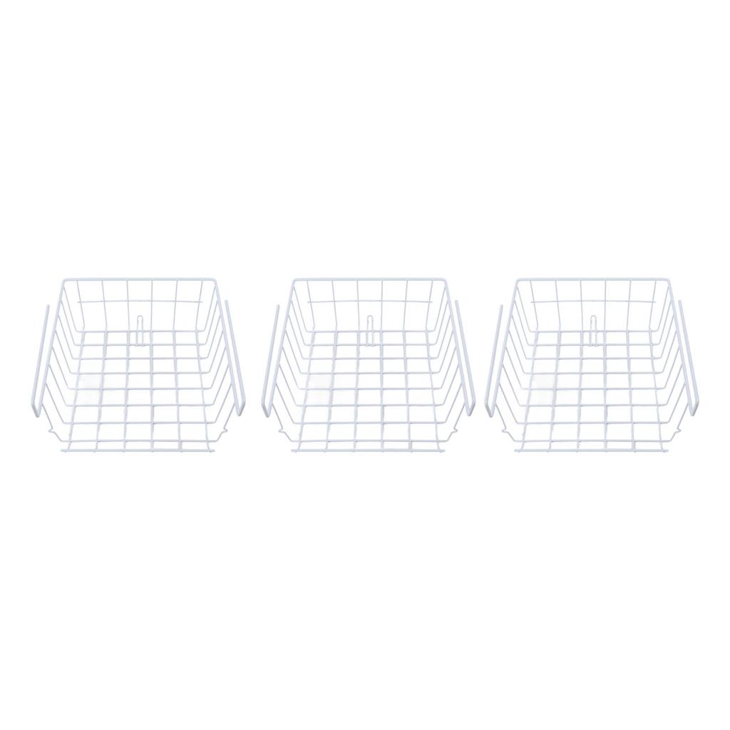3pcs Under Shelf Storage Basket Iron Space Saving Multifunctional Hanging Under Cabinet Organizer