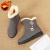 Fashion Cotton Round Toe Gray Work Woman Shoes Booties 2025 New In Large Size Warm On Promotion Rock Offer Trend Snow Boots for Women