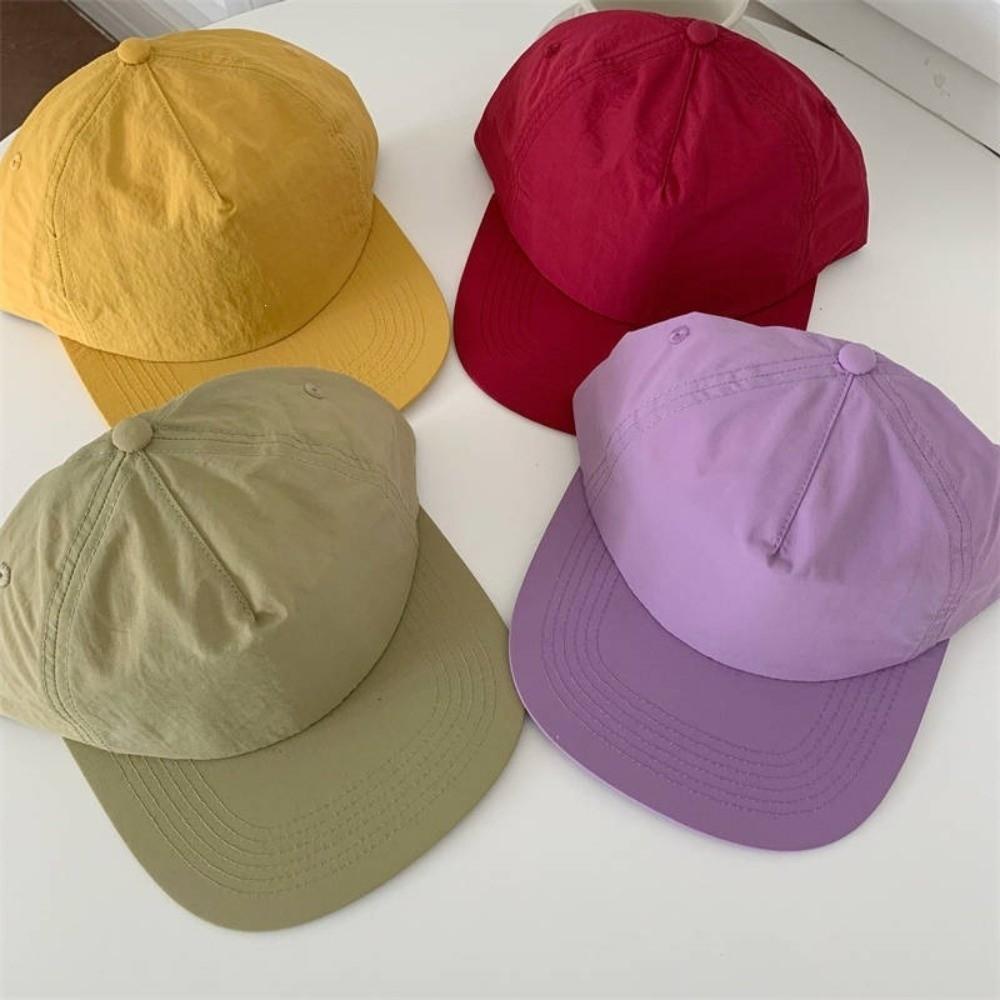 Solid Color 5 Panel Peaked Hat Quick Drying Snapback Cap Sun Protection Hat  for Men and Women