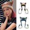 Cat Ear Beanie Hat for Women Harajuku Style Star Patched Earflap Hat Handmade Crochet Hat Y2K Sweet Winter Warm Headwear
