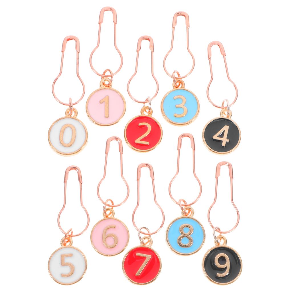 10Pcs Colored Crochet Markers Row Counters Alloy Durable Stitch Counters Practical Knitting Accessories for Knitting Crocheting