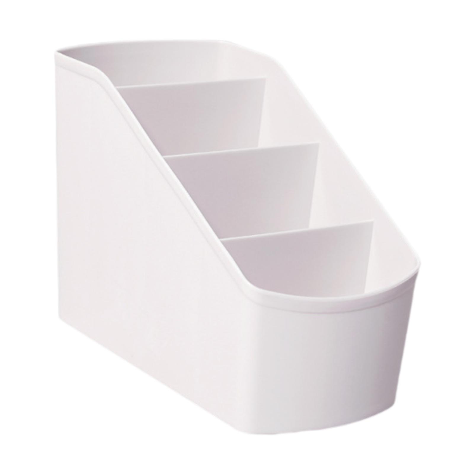 

Desk Organizer TV Controller Holder with 4 Compartments Display Makeup Organizer Desktop Storage Box for Dormitory Table Home белый