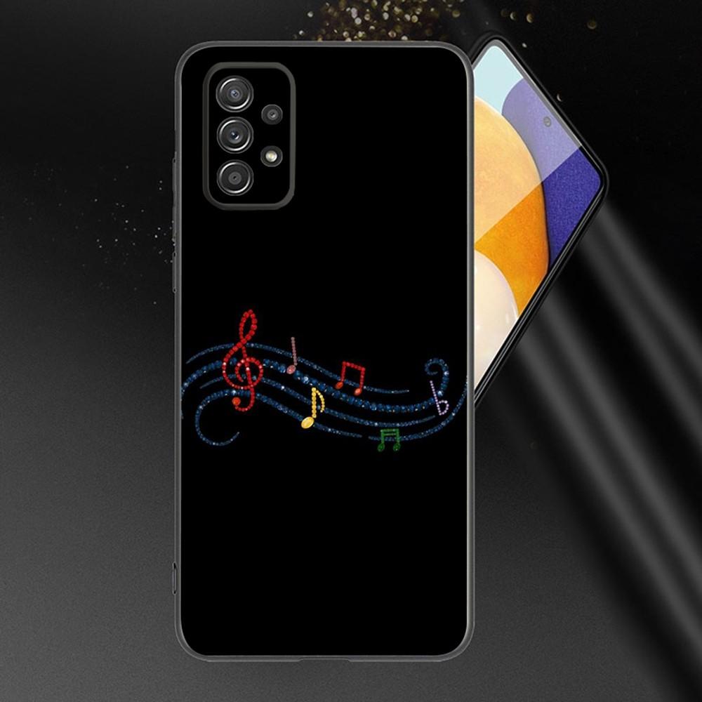Musical Note Music Phone Case For Samsung Galaxy A13,A21s,A22,A31,A32,A52,A53,A71,A80,A91 Soft Black Phone Cover